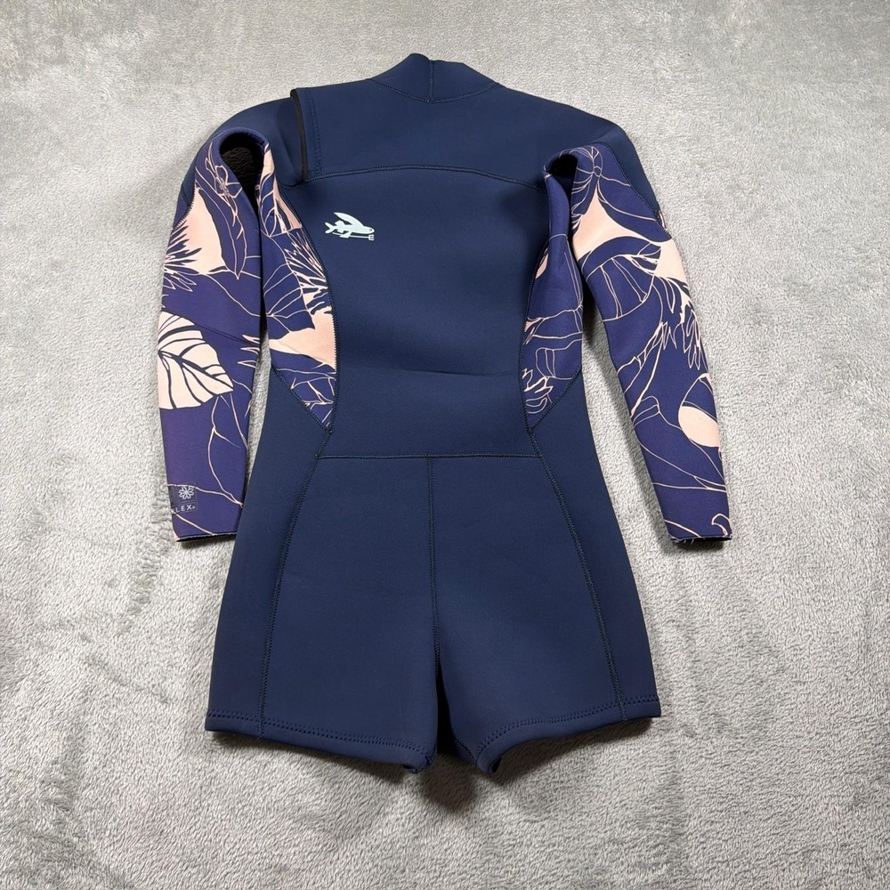 Patagonia R1 Lite Yulex Long Sleeve Wetsuit Womens 6 Blue Floral Front Zip - Picture 6 of 11